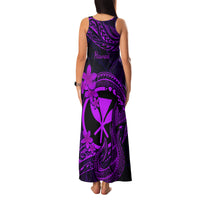 Hawaii Family Matching Tank Maxi Dress and Hawaiian Shirt Fish Hook Tattoo Mix Polynesian Plumeria Purple Version LT14 - Polynesian Pride