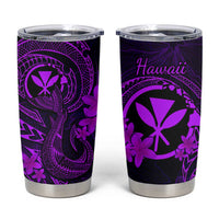 Hawaii Tumbler Cup Fish Hook Tattoo Mix Polynesian Plumeria Purple Version LT14 Purple - Polynesian Pride
