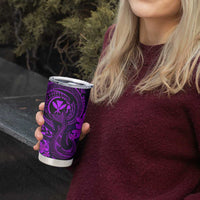 Hawaii Tumbler Cup Fish Hook Tattoo Mix Polynesian Plumeria Purple Version LT14 - Polynesian Pride