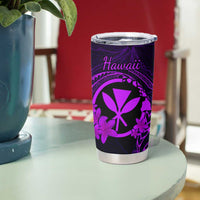 Hawaii Tumbler Cup Fish Hook Tattoo Mix Polynesian Plumeria Purple Version LT14 - Polynesian Pride