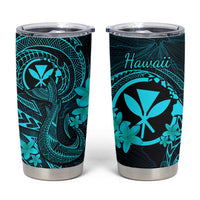 Hawaii Tumbler Cup Fish Hook Tattoo Mix Polynesian Plumeria Turquoise Version LT14 Turquoise - Polynesian Pride