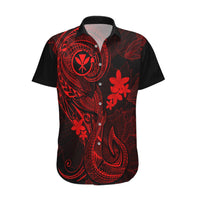 Hawaii Hawaiian Shirt Fish Hook Tattoo Mix Polynesian Plumeria Red Version LT14 Red - Polynesian Pride