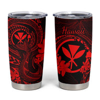 Hawaii Tumbler Cup Fish Hook Tattoo Mix Polynesian Plumeria Red Version LT14 Red - Polynesian Pride