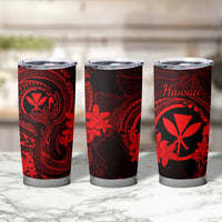 Hawaii Tumbler Cup Fish Hook Tattoo Mix Polynesian Plumeria Red Version LT14 - Polynesian Pride