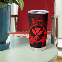 Hawaii Tumbler Cup Fish Hook Tattoo Mix Polynesian Plumeria Red Version LT14 - Polynesian Pride