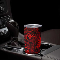 Hawaii Tumbler Cup Fish Hook Tattoo Mix Polynesian Plumeria Red Version LT14 - Polynesian Pride
