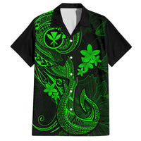 Hawaii Family Matching Puletasi Dress and Hawaiian Shirt Fish Hook Tattoo Mix Polynesian Plumeria Green Version LT14 Dad's Shirt - Short Sleeve Green - Polynesian Pride