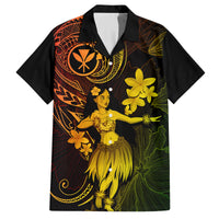 Hawaii Family Matching Summer Maxi Dress and Hawaiian Shirt Hula Girl Mix Polynesian Plumeria Reggae Version LT14 Dad's Shirt - Short Sleeve Reggae - Polynesian Pride