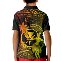 Hawaii Kid Polo Shirt Hula Girl Mix Polynesian Plumeria Reggae Version LT14 - Polynesian Pride