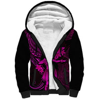 Hawaii Sherpa Hoodie Hula Girl Mix Polynesian Plumeria Pink Version LT14 Unisex Pink - Polynesian Pride