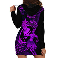 Hawaii Hoodie Dress Hula Girl Mix Polynesian Plumeria Purple Version LT14 - Polynesian Pride