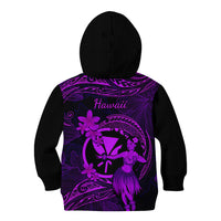 Hawaii Kid Hoodie Hula Girl Mix Polynesian Plumeria Purple Version LT14 - Polynesian Pride