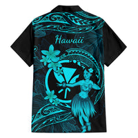 Hawaii Kid Hawaiian Shirt Hula Girl Mix Polynesian Plumeria Turquoise Version LT14 - Polynesian Pride