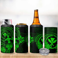 Hawaii 4 in 1 Can Cooler Tumbler Hula Girl Mix Polynesian Plumeria Green Version