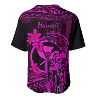Hawaii Baseball Jersey King Kamehameha Mix Polynesian Plumeria Pink Version LT14 - Polynesian Pride