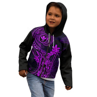 Hawaii Kid Hoodie King Kamehameha Mix Polynesian Plumeria Purple Version LT14 - Polynesian Pride