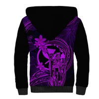 Hawaii Sherpa Hoodie King Kamehameha Mix Polynesian Plumeria Purple Version LT14 - Polynesian Pride