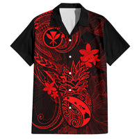 Hawaii Family Matching Mermaid Dress and Hawaiian Shirt Pineapple Mix Polynesian Plumeria Red Version LT14 Dad's Shirt - Short Sleeve Red - Polynesian Pride
