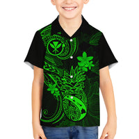 Hawaii Kid Hawaiian Shirt Pineapple Mix Polynesian Plumeria Green Version LT14 - Polynesian Pride