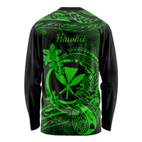 Hawaii Long Sleeve Shirt Pineapple Mix Polynesian Plumeria Green Version LT14 - Polynesian Pride