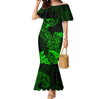 Hawaii Mermaid Dress Pineapple Mix Polynesian Plumeria Green Version LT14 Women Green - Polynesian Pride