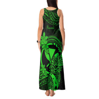 Hawaii Tank Maxi Dress Pineapple Mix Polynesian Plumeria Green Version LT14 - Polynesian Pride