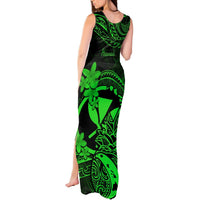 Hawaii Tank Maxi Dress Pineapple Mix Polynesian Plumeria Green Version LT14 - Polynesian Pride