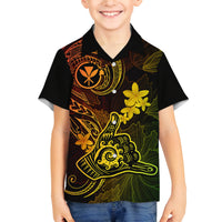 hawaii-family-matching-off-shoulder-maxi-dress-and-hawaiian-shirt-shaka-tattoo-mix-polynesian-plumeria-reggae-version