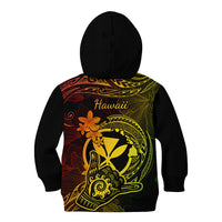 Hawaii Kid Hoodie Shaka Tattoo Mix Polynesian Plumeria Reggae Version LT14 - Polynesian Pride
