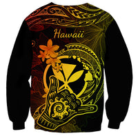 Hawaii Sweatshirt Shaka Tattoo Mix Polynesian Plumeria Reggae Version LT14 - Polynesian Pride