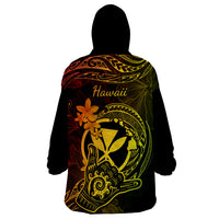 Hawaii Wearable Blanket Hoodie Shaka Tattoo Mix Polynesian Plumeria Reggae Version LT14 - Polynesian Pride