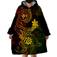Hawaii Wearable Blanket Hoodie Shaka Tattoo Mix Polynesian Plumeria Reggae Version LT14 - Polynesian Pride