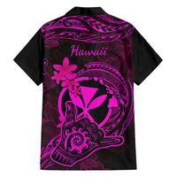 Hawaii Family Matching Puletasi Dress and Hawaiian Shirt Shaka Tattoo Mix Polynesian Plumeria Pink Version LT14 - Polynesian Pride