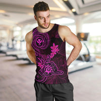 Hawaii Men Tank Top Shaka Tattoo Mix Polynesian Plumeria Pink Version LT14 - Polynesian Pride
