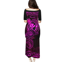 Hawaii Puletasi Shaka Tattoo Mix Polynesian Plumeria Pink Version LT14 - Polynesian Pride