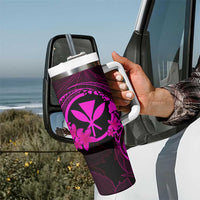 Hawaii Tumbler With Handle Shaka Tattoo Mix Polynesian Plumeria Pink Version LT14 - Polynesian Pride