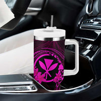 Hawaii Tumbler With Handle Shaka Tattoo Mix Polynesian Plumeria Pink Version LT14 - Polynesian Pride