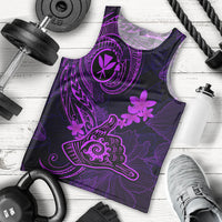 Hawaii Men Tank Top Shaka Tattoo Mix Polynesian Plumeria Purple Version LT14 Purple - Polynesian Pride