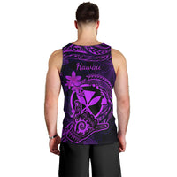 Hawaii Men Tank Top Shaka Tattoo Mix Polynesian Plumeria Purple Version LT14 - Polynesian Pride