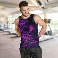 Hawaii Men Tank Top Shaka Tattoo Mix Polynesian Plumeria Purple Version LT14 - Polynesian Pride