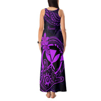 Hawaii Tank Maxi Dress Shaka Tattoo Mix Polynesian Plumeria Purple Version LT14 - Polynesian Pride