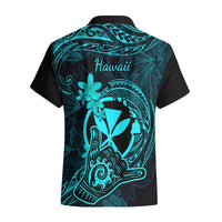 Hawaii Hawaiian Shirt Shaka Tattoo Mix Polynesian Plumeria Turquoise Version LT14 - Polynesian Pride
