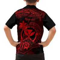 Hawaii Family Matching Mermaid Dress and Hawaiian Shirt Shaka Tattoo Mix Polynesian Plumeria Red Version LT14 - Polynesian Pride