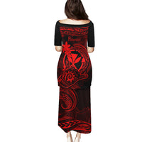Hawaii Puletasi Shaka Tattoo Mix Polynesian Plumeria Red Version LT14 - Polynesian Pride