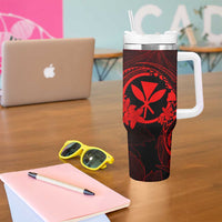 Hawaii Tumbler With Handle Shaka Tattoo Mix Polynesian Plumeria Red Version LT14 - Polynesian Pride