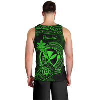 Hawaii Men Tank Top Shaka Tattoo Mix Polynesian Plumeria Green Version LT14 - Polynesian Pride