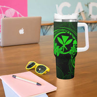 Hawaii Tumbler With Handle Shaka Tattoo Mix Polynesian Plumeria Green Version LT14 - Polynesian Pride