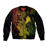 Hawaii Bomber Jacket Hammerhead Shark Tattoo Mix Polynesian Plumeria Reggae Version LT14 Unisex Reggae - Polynesian Pride