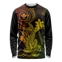 Hawaii Long Sleeve Shirt Hammerhead Shark Tattoo Mix Polynesian Plumeria Reggae Version LT14 Unisex Reggae - Polynesian Pride