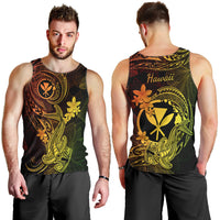 Hawaii Men Tank Top Hammerhead Shark Tattoo Mix Polynesian Plumeria Reggae Version LT14 - Polynesian Pride